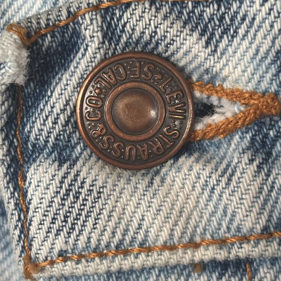 Levi’s Acid Wash Cutoff Jean Shorts Frayed Hem High Rise Custom Distressed 90s - Picture 7 of 16